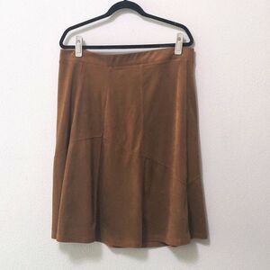 Westport 1962 Faux Suede Brown Midi Skirt